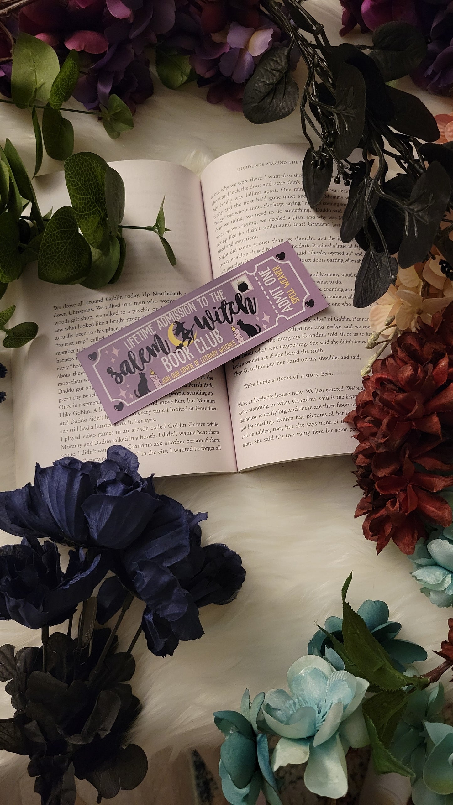 Salem Witch Book Club Ticket Bookmark