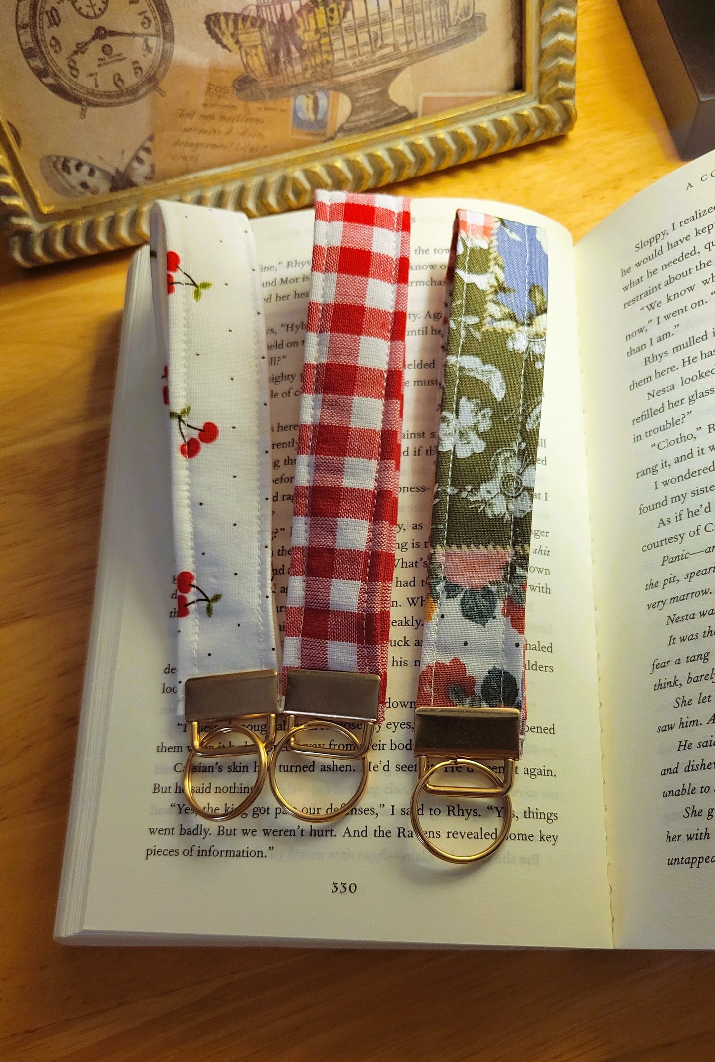 Red Gingham - Wristlet Keychain