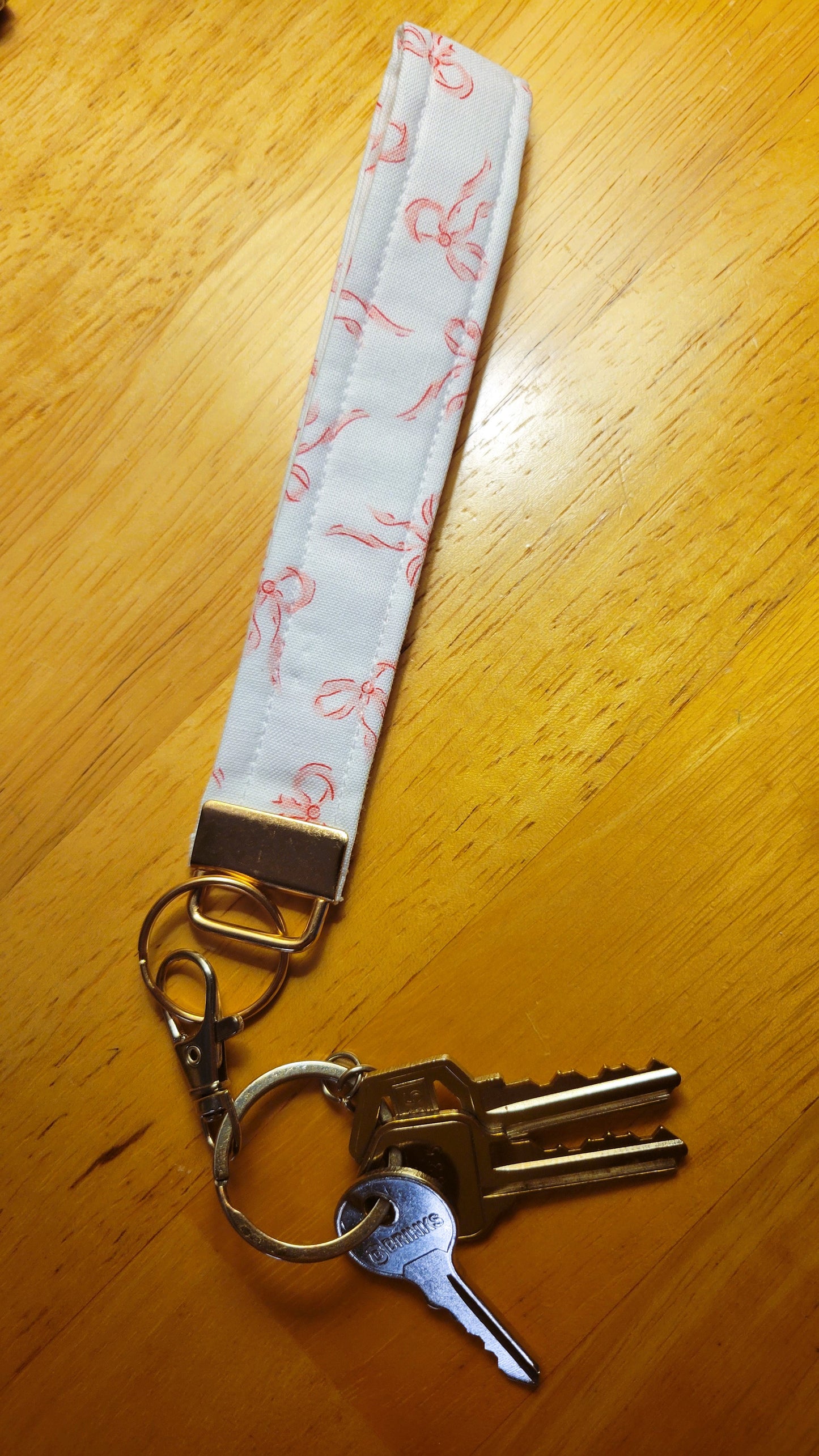 Pink Bows - Wristlet Keychain