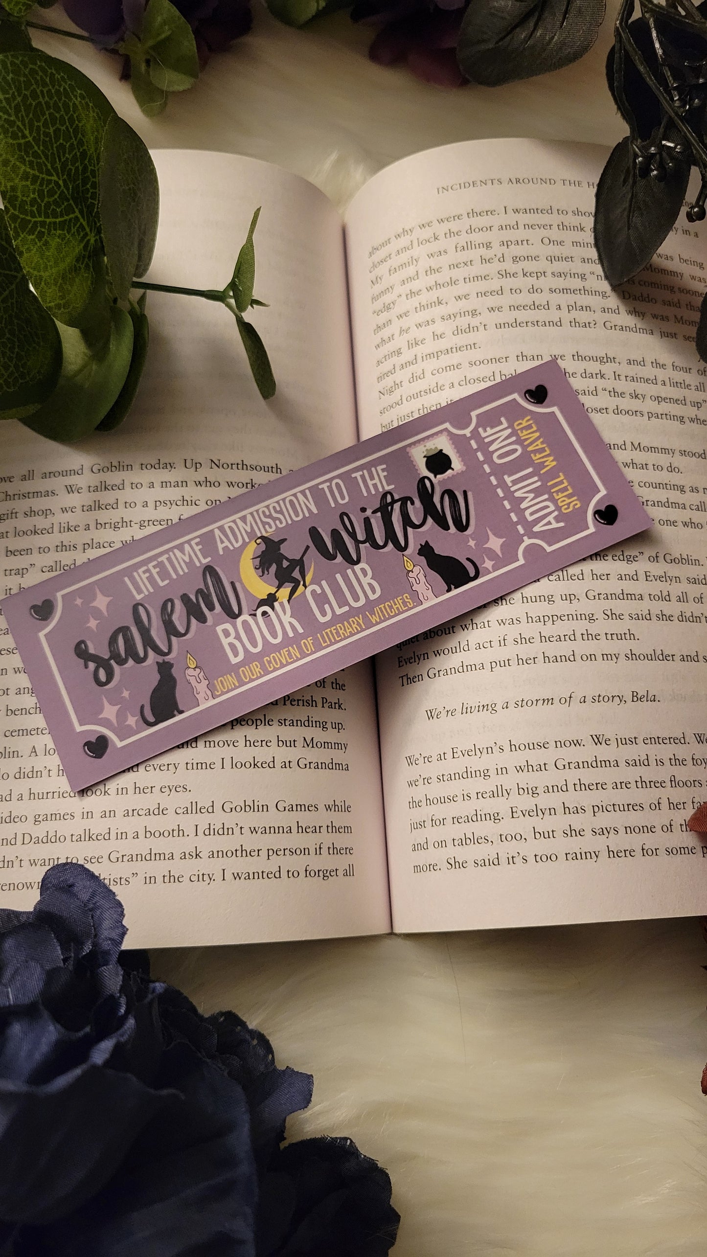 Salem Witch Book Club Ticket Bookmark