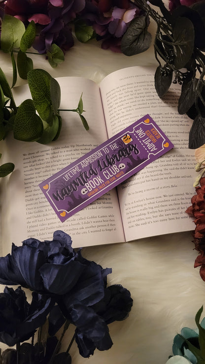 The Haunted Library Book Club Ticket Bookmark