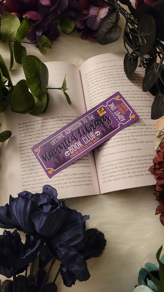The Haunted Library Book Club Ticket Bookmark