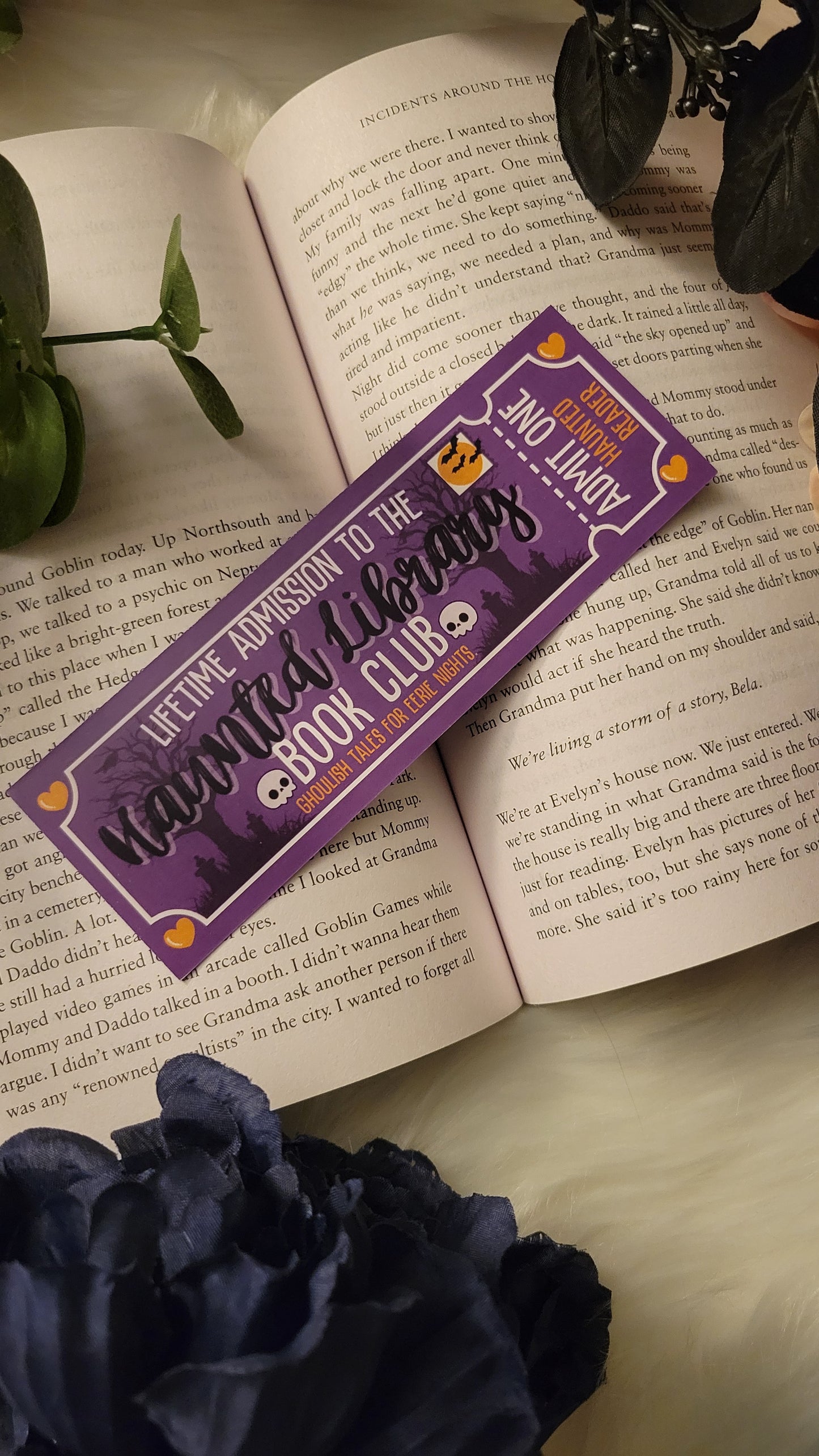 The Haunted Library Book Club Ticket Bookmark