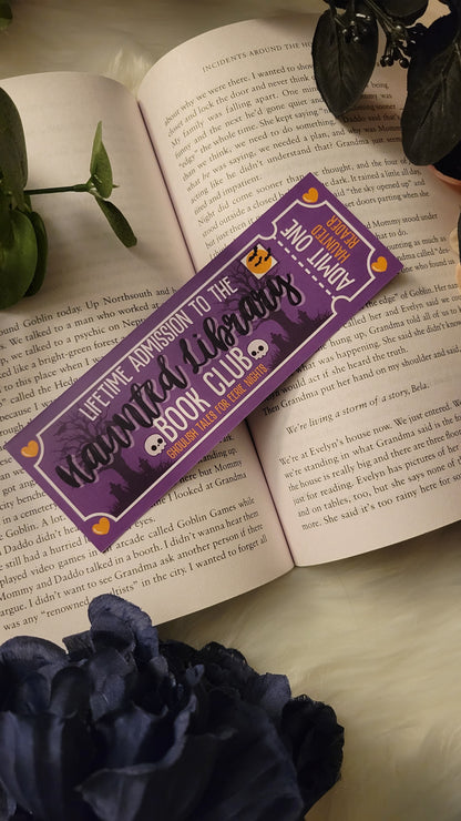 The Haunted Library Book Club Ticket Bookmark