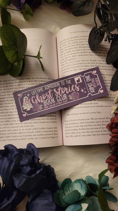 Ghost Stories Book Club Ticket Bookmark