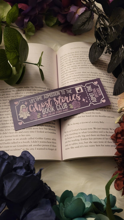 Ghost Stories Book Club Ticket Bookmark