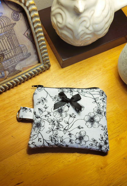 Black Floral Mini Wallet