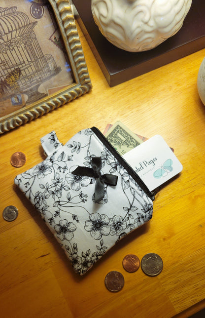 Black Floral Mini Wallet