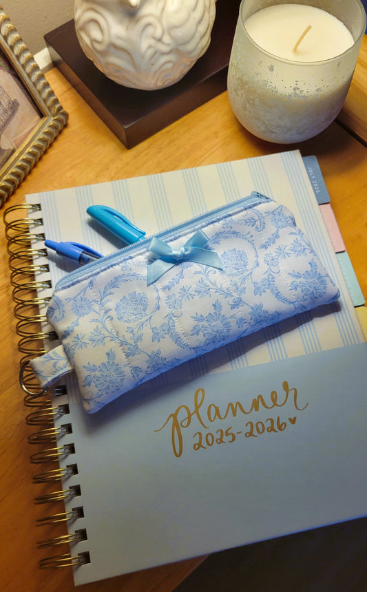 Blue Floral Pencil Case