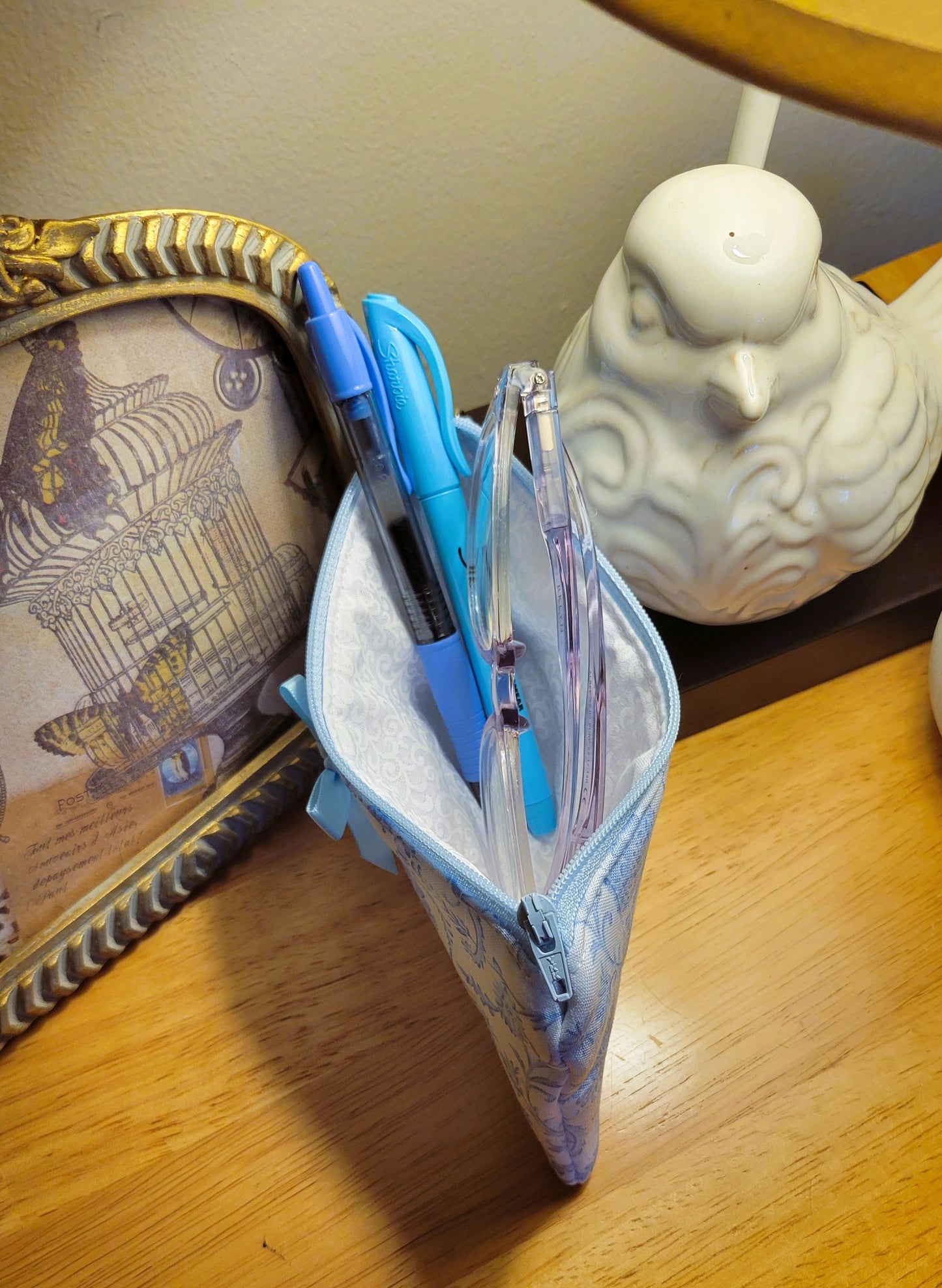 Blue Floral Pencil Case