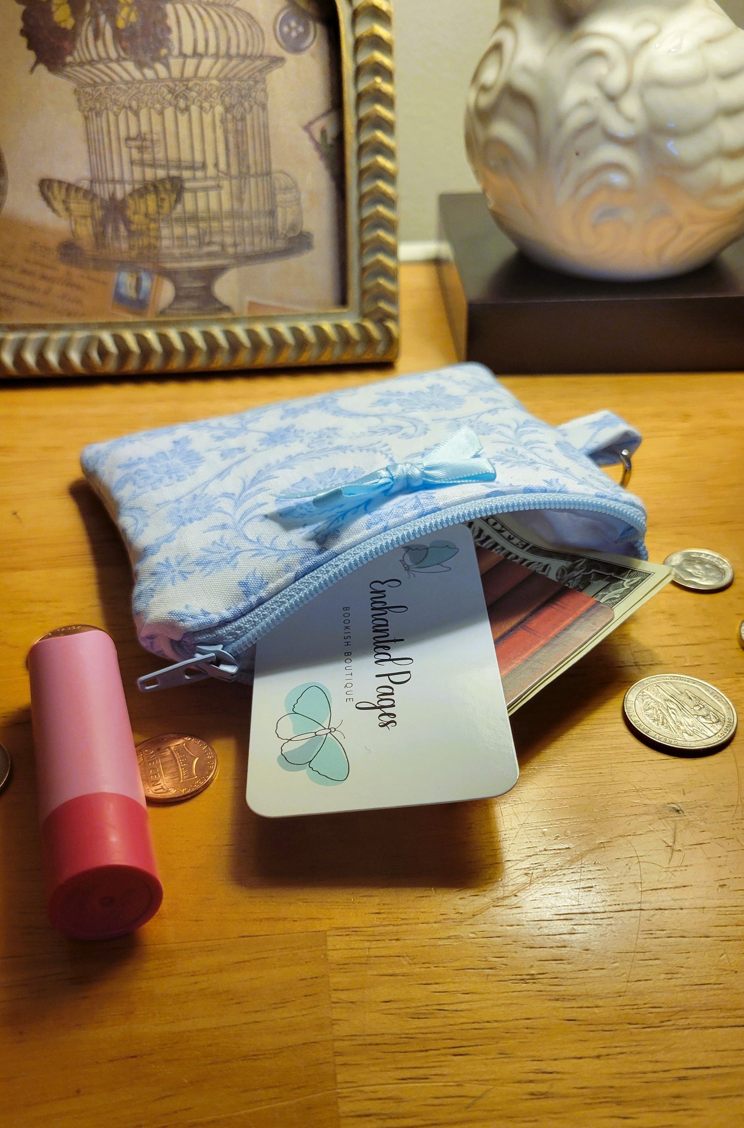 Blue Floral Mini Wallet