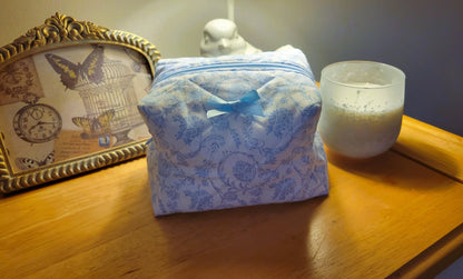 Blue Floral - Makeup Bag