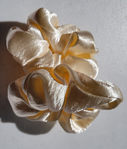 Ivory Luxe Velvet Scrunchie
