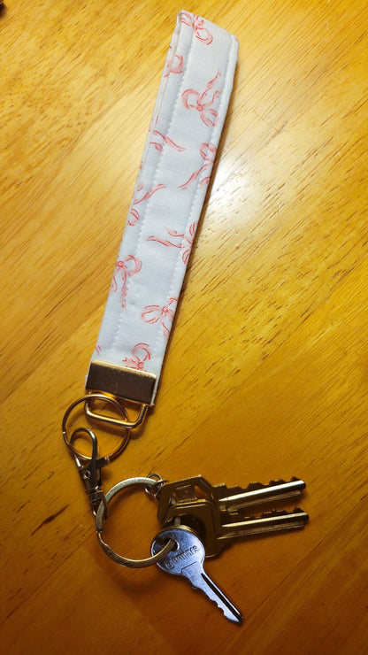 Pink Bows - Wristlet Keychain