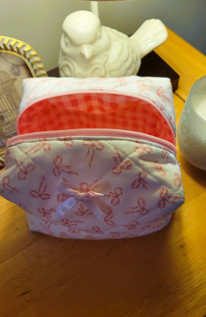 Pink Bows - Makeup Bag