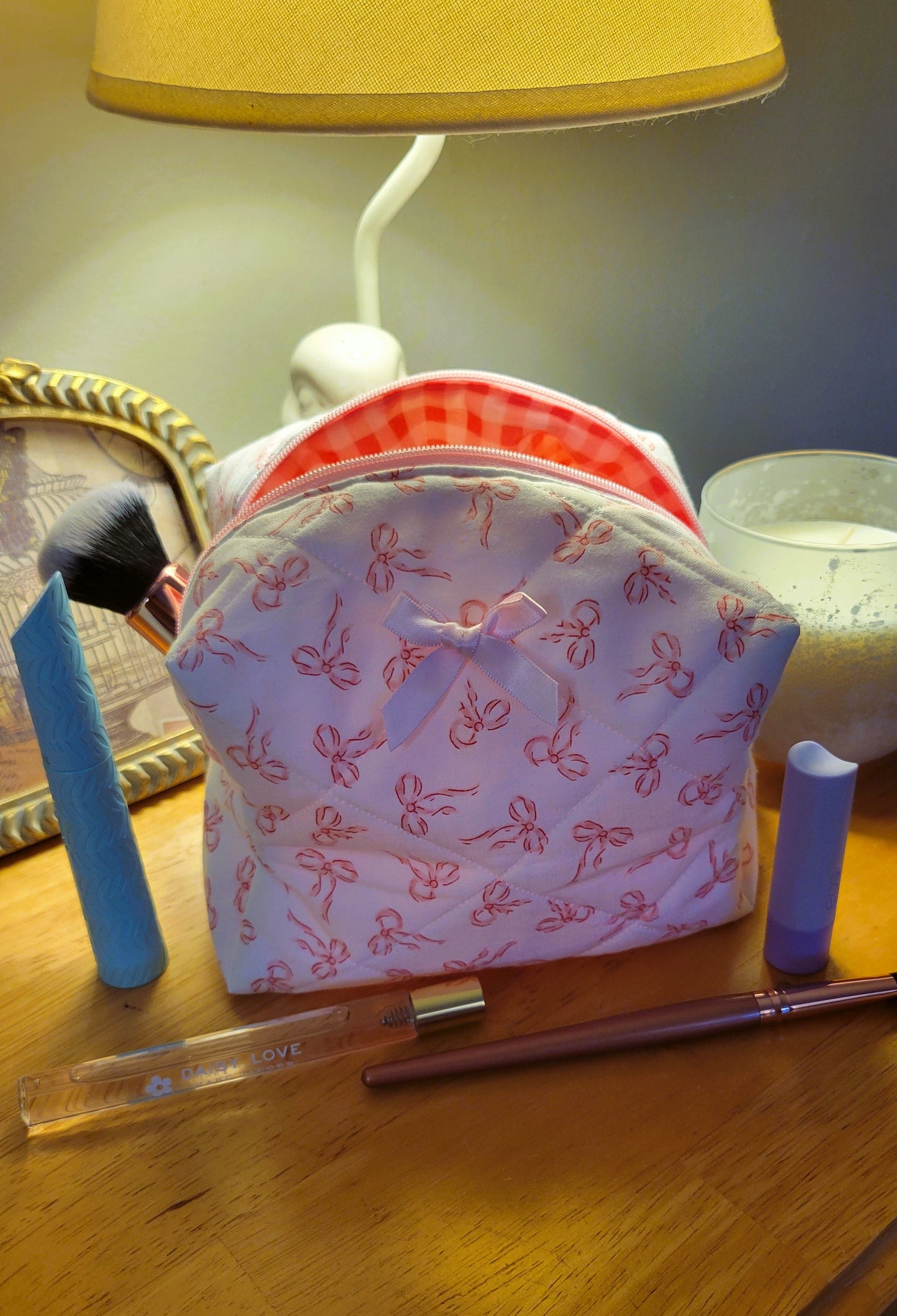 Pink Bows - Makeup Bag