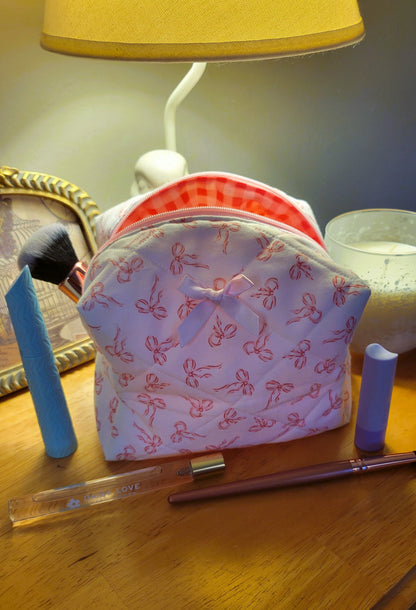 Pink Bows - Makeup Bag