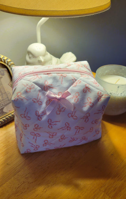 Pink Bows - Makeup Bag