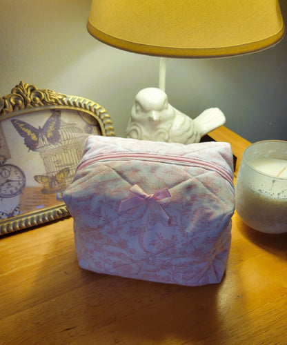 Pink Floral - Makeup Bag