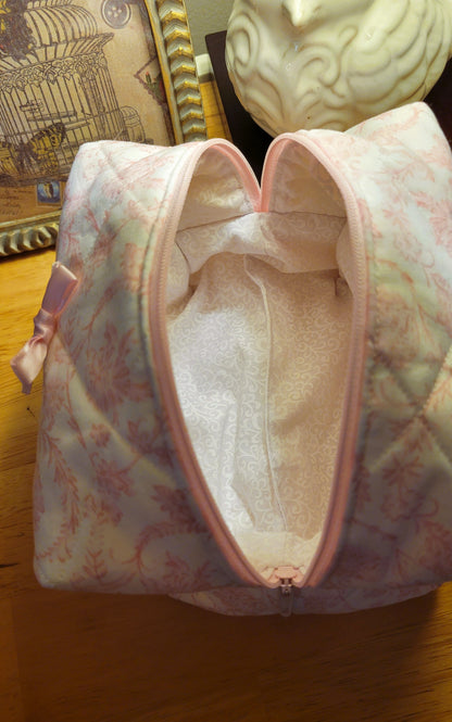 Pink Floral - Makeup Bag