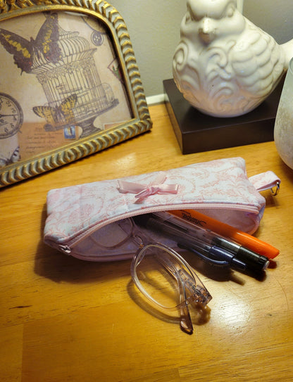 Pink Floral Pencil Case