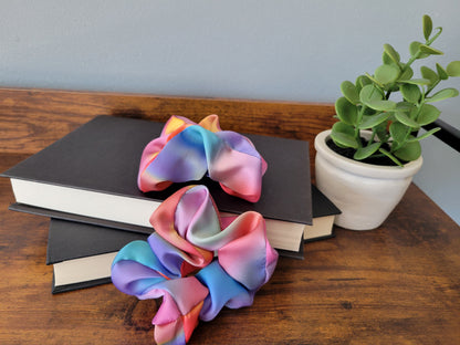 Rainbow Chiffon Scrunchie