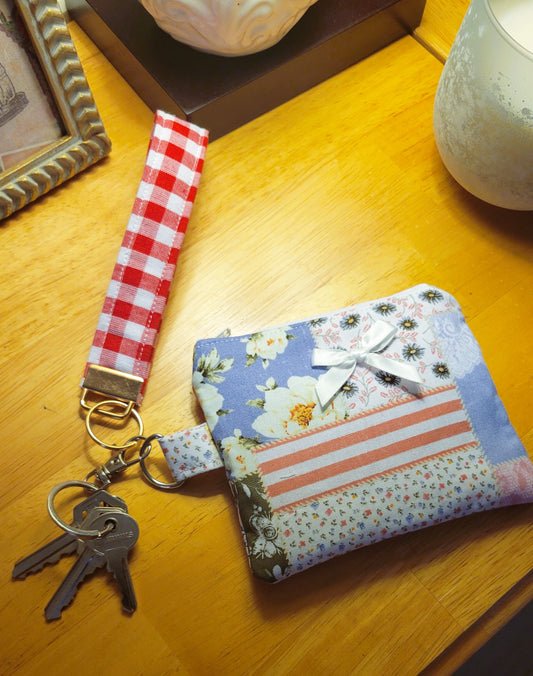 Red Gingham - Wristlet Keychain