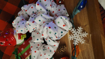 Mistletoe Dots Scrunchie – Christmas Collection